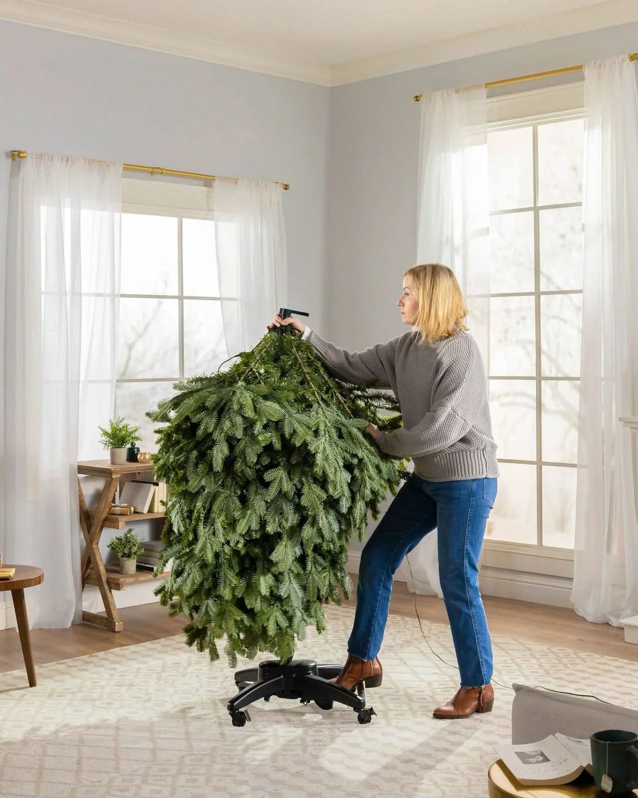 Árvore de Natal Verde Premium com Galhos Articulados, Suporte Metálico com Rodinhas e Micro LEDs Embutidos